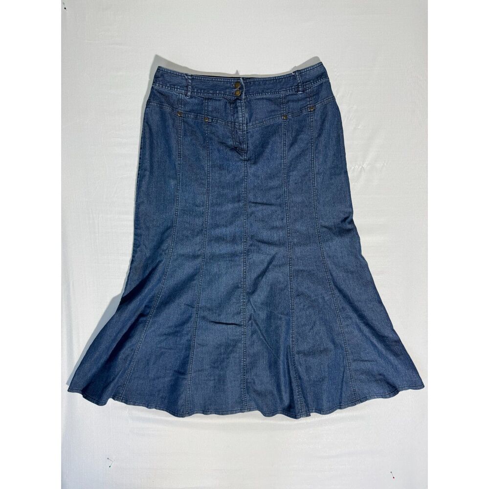 Vintage Y2K Larry Levine Denim A-Line Skirt | Size 12